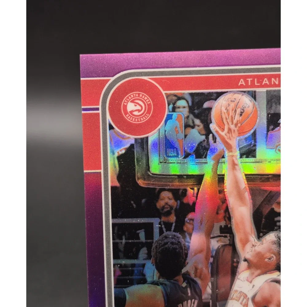 2024-25 NBA Hoops Premium Clint Capela #40 Purple Refractor /249 Atlanta Hawks